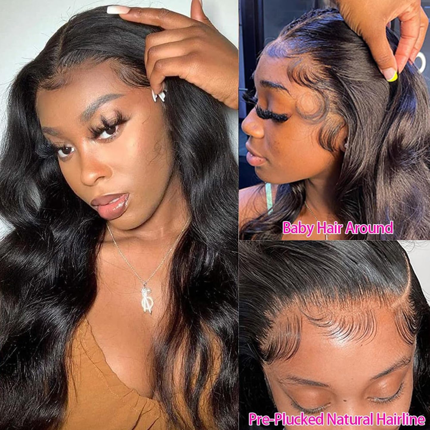 HANGFIRST 13x6 Body Wave Lace Front Wigs Human Hair Pre Plucked 180% Density HD Lace Frontal Wig Human Hair For Women Body Wave