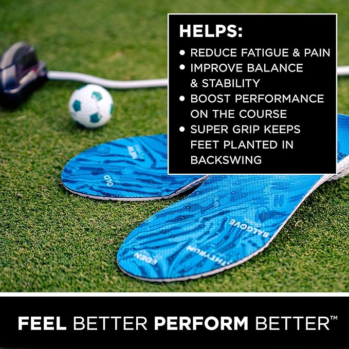 CURREX GolfPRO Insole - Men, Women & Youth Dynamic Support Insole - for Perfect Support & Posture on The Course - More Precision & Superior Comfort During The Game