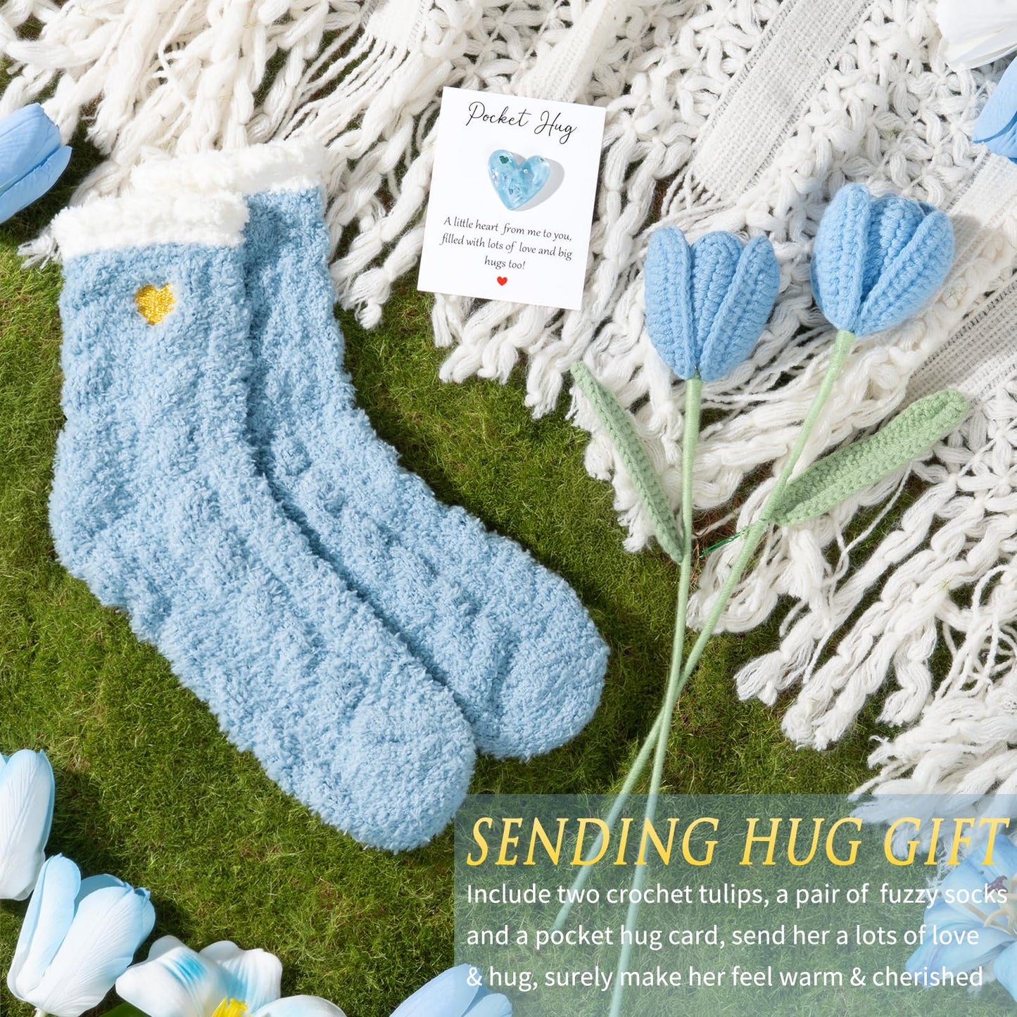 Birthday Gifts for Women Self Care Set Get Well Soon Gift Baskets, Relaxing Bluebell Spa Gift Basket Care Package for Women, Unique Xmas Gifts for Mom Her Girlfriend Sister Friend Wife Grandma