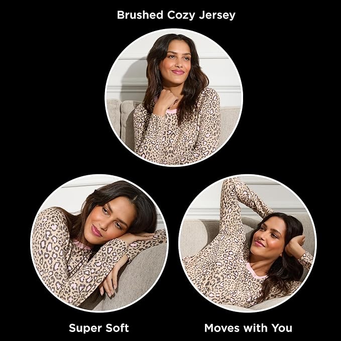 Cuddl Duds Womens Matching Pajama & Lounge Set - Lightweight Long Sleeve PJ Shirt & Pants - Sleepwear & Loungewear Sets