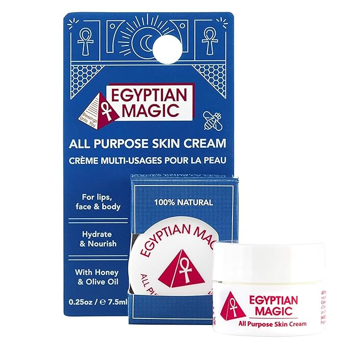 Egyptian Magic All Purpose Skin Cream - Face Moisturizer for Dry Skin Care with Royal Jelly, Honey & Olive Oil, Calming Body Balm, Travel Size, 0.25oz Jar