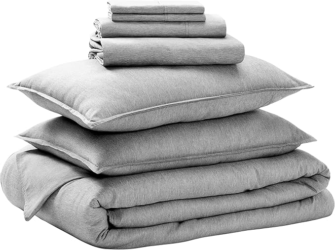 Bare Home Bed-in-A-Bag 7 Piece Comforter & Sheet Set - Queen - Goose Down Alternative - Ultra-Soft 1800 Premium Bedding Se...