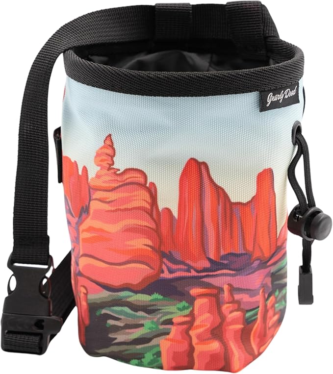 GNARLY DOOD Rock Climbing Chalk Bag | for Outdoor, Gym, & Bouldering | Adjustable Waist Belt, Durable Drawstring Closure,...