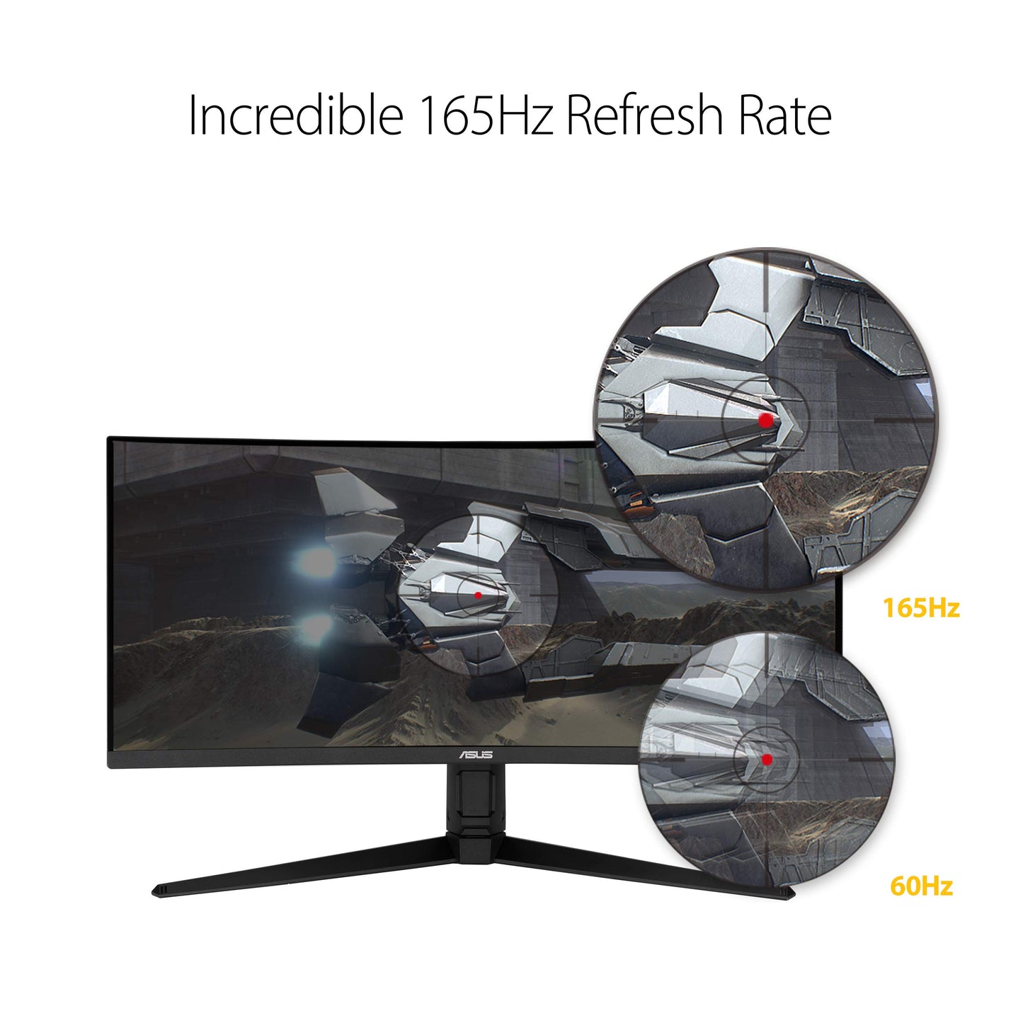 ASUS VG34VQL1B TUF 34 Inch Curved Gaming Monitor - WQHD (3440x1440), 165Hz, 1ms, Extreme Low Motion Blur, FreeSync Premium, Eye Care, Height Adjustable, DisplayHDR 400, DisplayPort, HDMI, USB