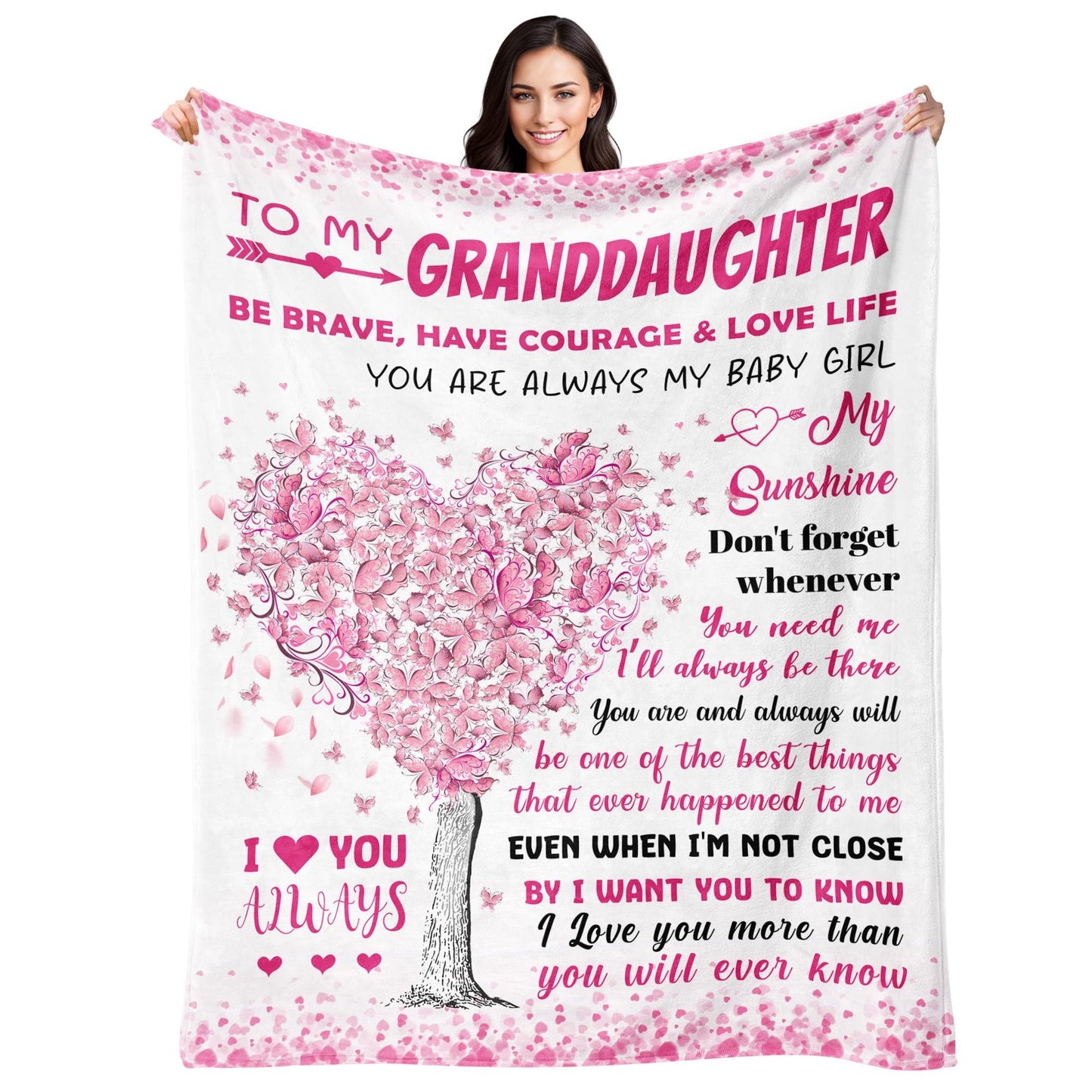 Granddaughter Gifts from Grandma Grandpa Grandparents - Granddaughter Gifts - Christmas Valentines Day Mothers Day Birthday & Graduation Gifts for Granddaughter - To My Granddaughter's Blanket 50"x60"