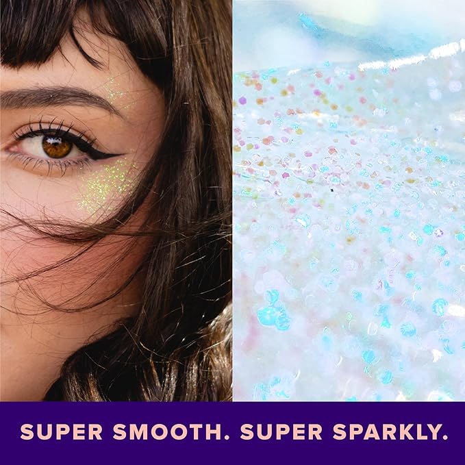 Unicorn Snot Face & Body BIO Glitter - Cosmetic-Grade Holographic Glitter Gel - Plant-Based Makeup for Festivals, Raves, Anime Cosplay - Safe for Face, Easy Application & Removal (Galaxy)