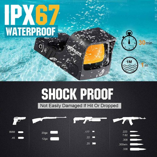 ohhunt RD U1 3 MOA Red Dot Sight for RMSc Footprint and Picatinny Mount 1X21X15mm Micro Shake Awake Red Reflex Sight 10 Brightness Levels