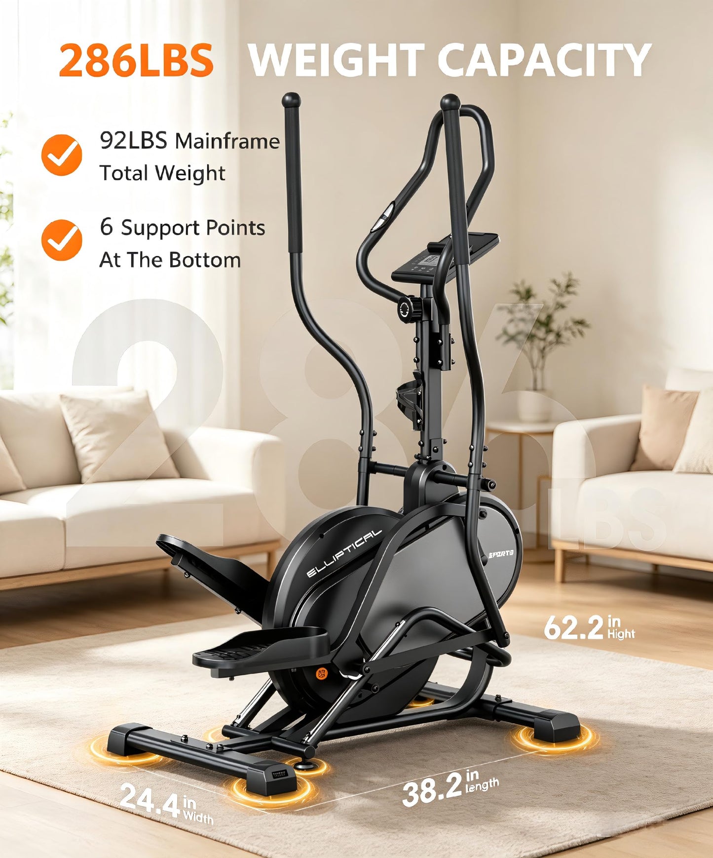 THERUN Elliptical Exercise Machine, Cardio Climber Elliptical Machine for Home, Stair Stepper Elliptical Training Machines w/ 13LBS&18LBS Flywheel, 16 Levels Resistance (13LBS Flywheel Grey)