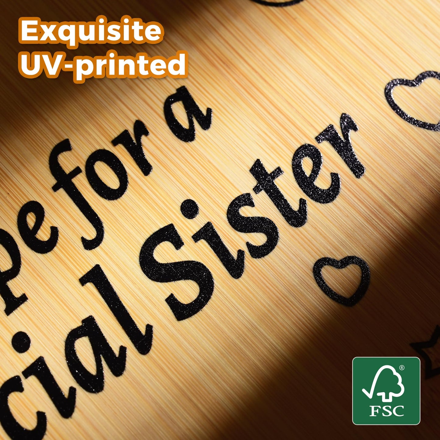 Sister Birthday Gifts from Sister - “Recipe for a Special Sister” Cutting Board Set & Engraved Utensils, Bamboo Sister Gifts for Birthday, Housewarming & Soul Sisters (FSC-Certified)