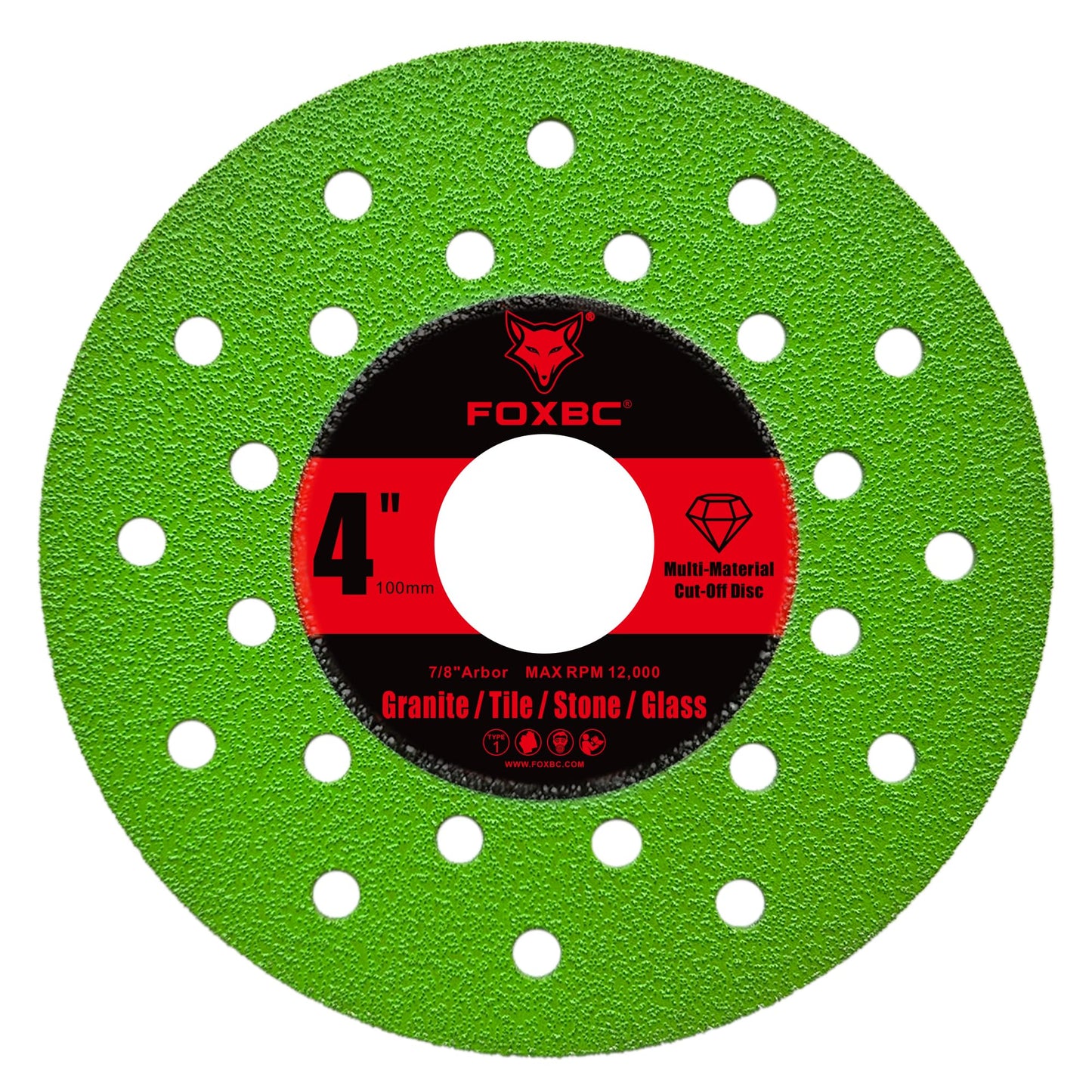 FOXBC 4 inch Tile Cutter Diamond Saw Blades for Angle Grinder, Multi-Material Cut Off & Grinding Disc for Porcelain, Rock Slab, Granite, Marble, Stone, Glass, 7/8" Arbor - 3 Pack