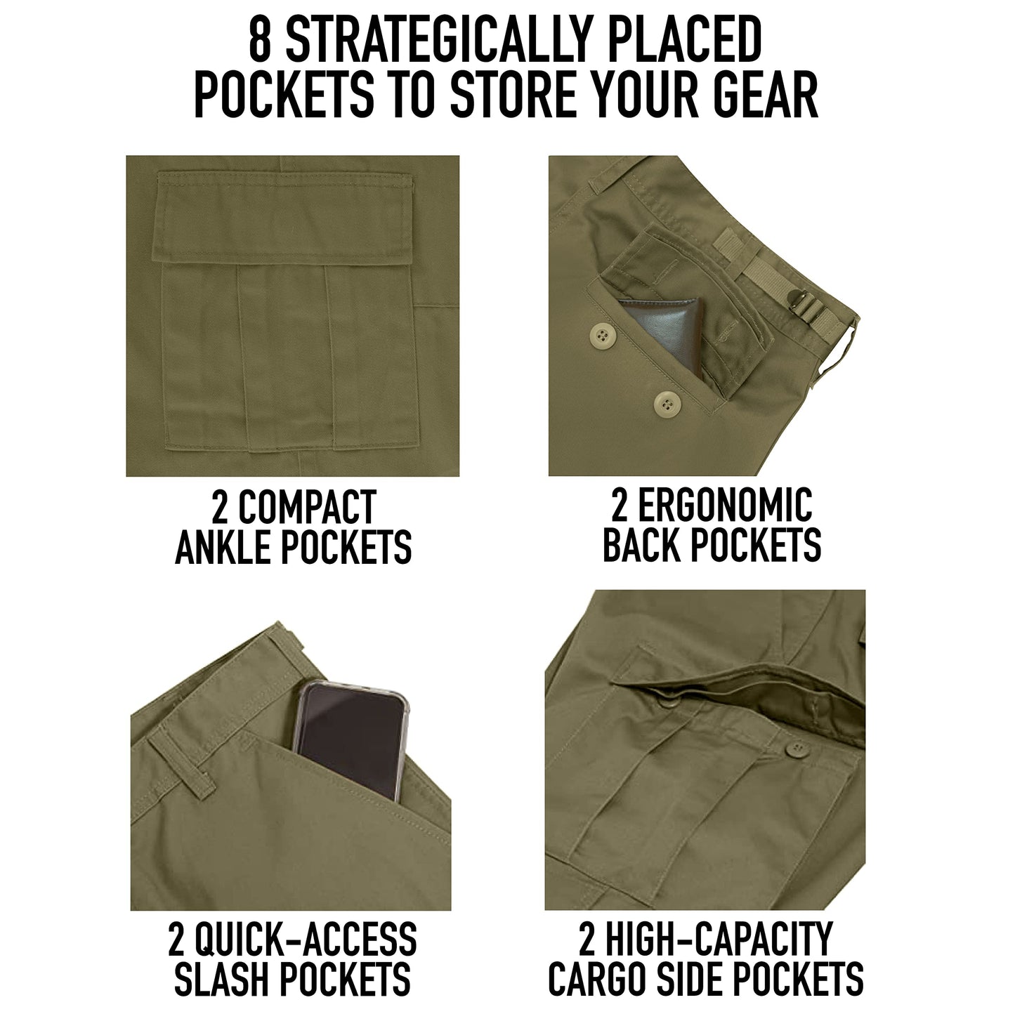 Rothco Vintage Paratrooper Cargo Fatigue Pants – Tactical Outdoor Comfortable Casual, ACU Digital Camo, XL