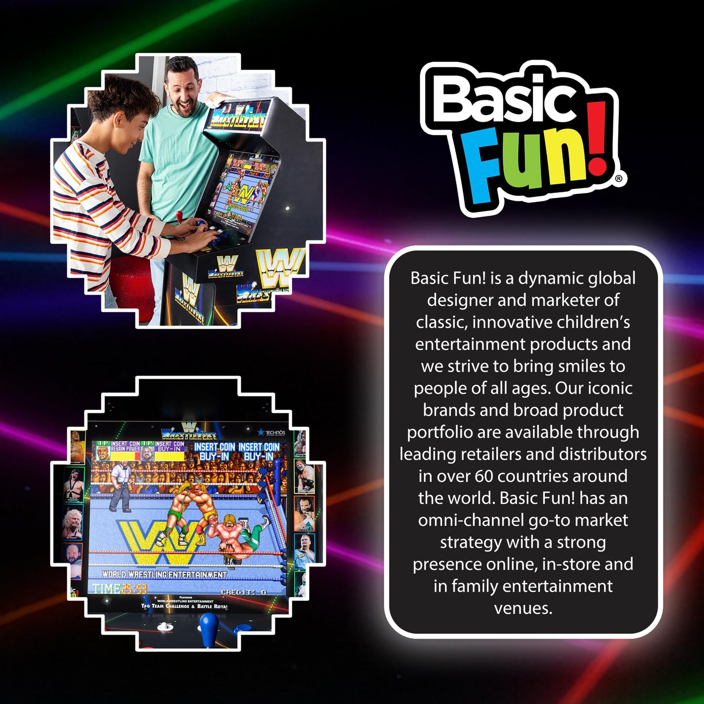 Arcade Classics - WWE Ultra Series Game Machine, 5 Games, 17" Liquid Crystal Screen - Indoor Cabinet, Retro, Gaming Console, Basement Decoration, Man Cave