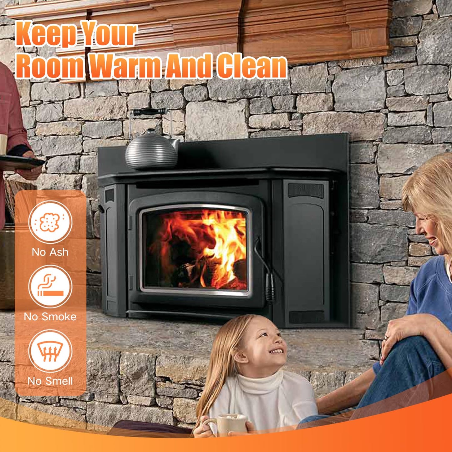 Protalwell Wood Stove Door Gasket Cement, High Temperature Resistance Adhesive, Silicone Material, Black 3.5 Fl Oz