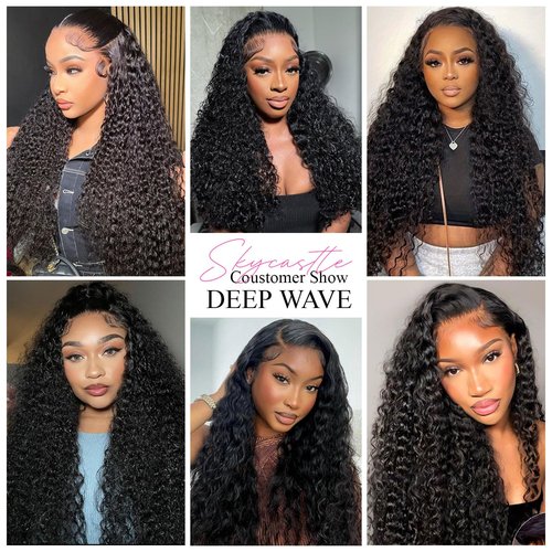 Bundles Human Hair Deep Wave 16 18 20 Inch 12A Deep Curly Bundles Human Hair Extensions 100% Unprocessed 3 Bundle Brazilian Virgin Human Hair Extensions Wet and Wavy Double Weft Bundles Natural