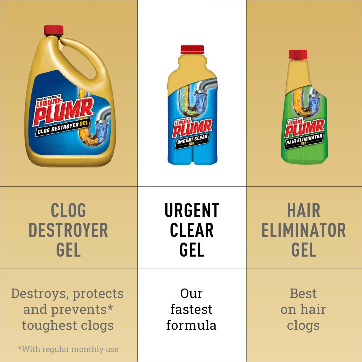 Liquid-Plumr Pro-Strength Urgent Clear, Liquid Drain Cleaner, 17 Ounces