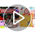 AMH 12 PCS Christmas Table Decorations Set with Oak Rotating Base – Xmas Town Village Centerpiece with Santa, Train, Hous...