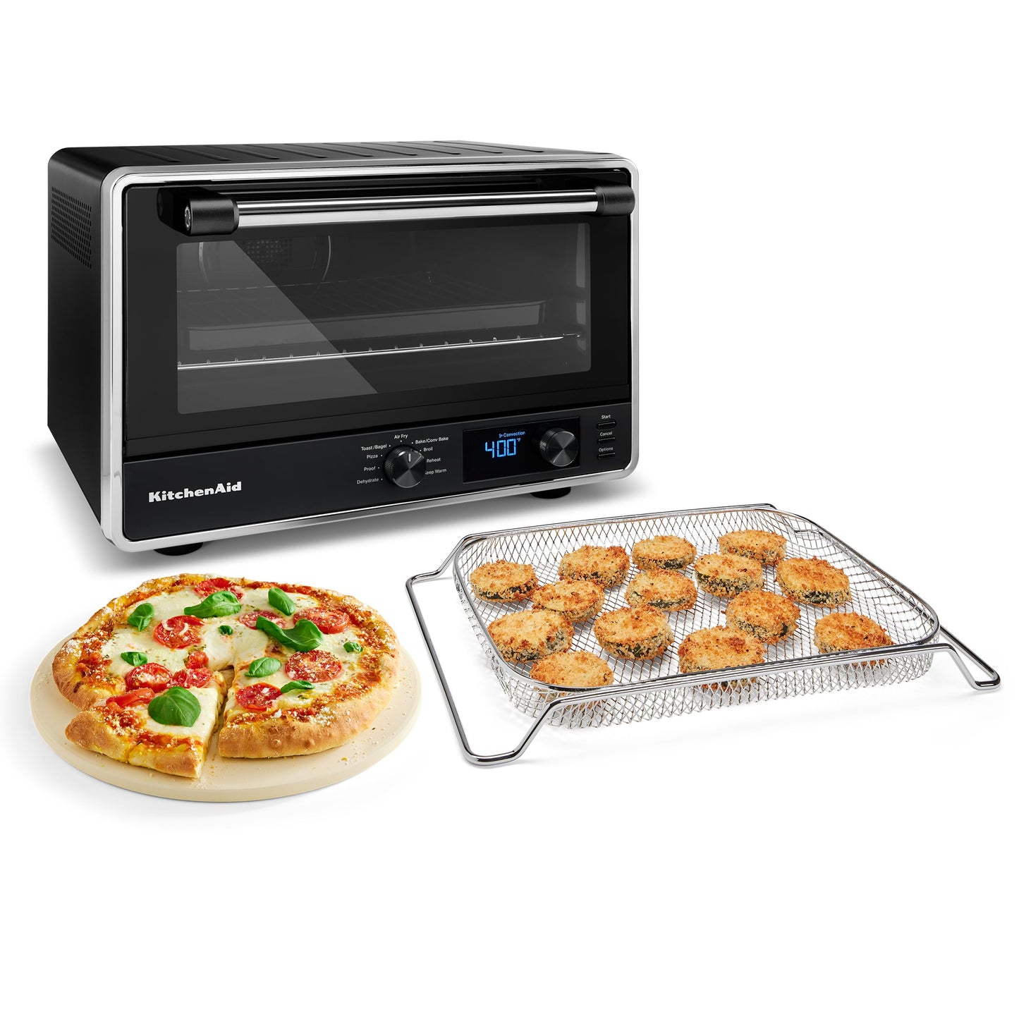 KitchenAid Digital Countertop Oven with Air Fry & Pizza Stone, KCO128BM, Black Matte