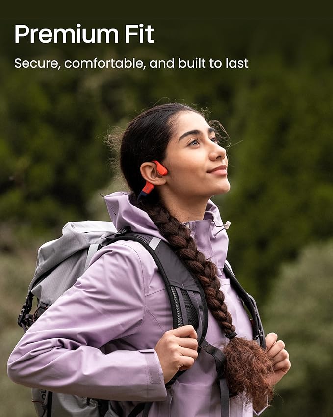 SHOKZ OpenSwim Pro - Open-Ear Bluetooth & MP3 Bone Conduction Sport Headphones, Swimming Headphones, IP68 Waterproof, Red