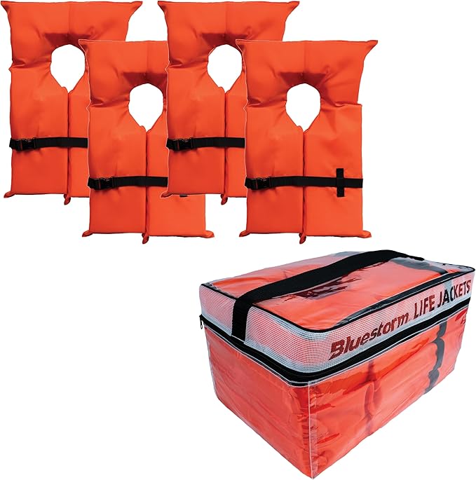 BLUESTORM Keyhole Life Jacket for Adults | US Coast Guard (USCG) Approved Type 2 Basic Universal Foam Life Vest Preserver...