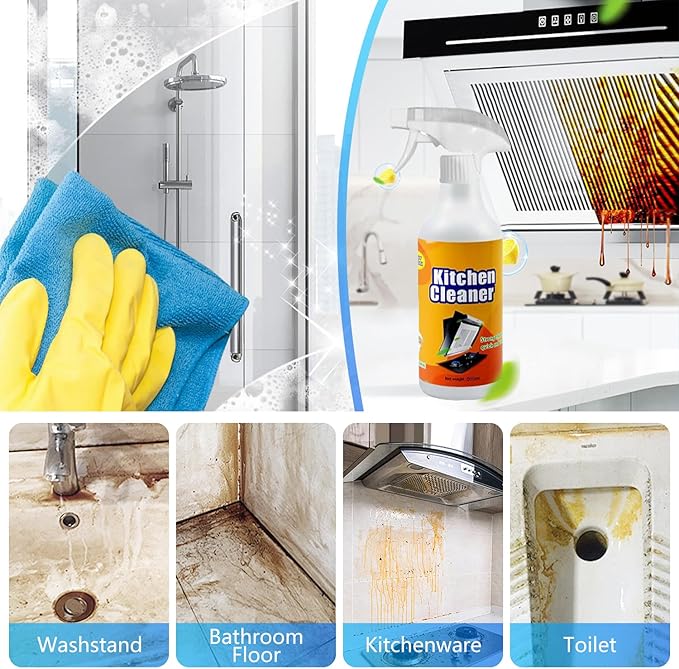 Gihen Multi-Purpose Cleane- Effective Multi-Purpose Cleaner with Spray Nozzle Spray & Towel for Kitchen, Household, Oven, Stove, Range Hood, Sink, Gihen Heavy Oil Cleane