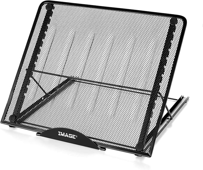 IMAGE Laptop Stand,Large Version Foldable Portable Ventilated Desktop Laptop Stand Holder, Adjustable 12 Angle Points Stan...