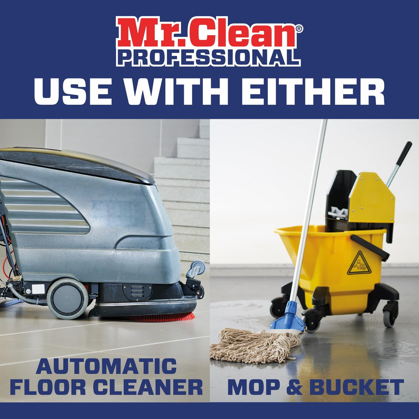 Mr. Clean Professional Bulk Liquid Concentrate Finished Floor Cleaner for Hardwood, Tile or Terrazo Floors, Commercial Use, 1 Gallon (Case of 3)