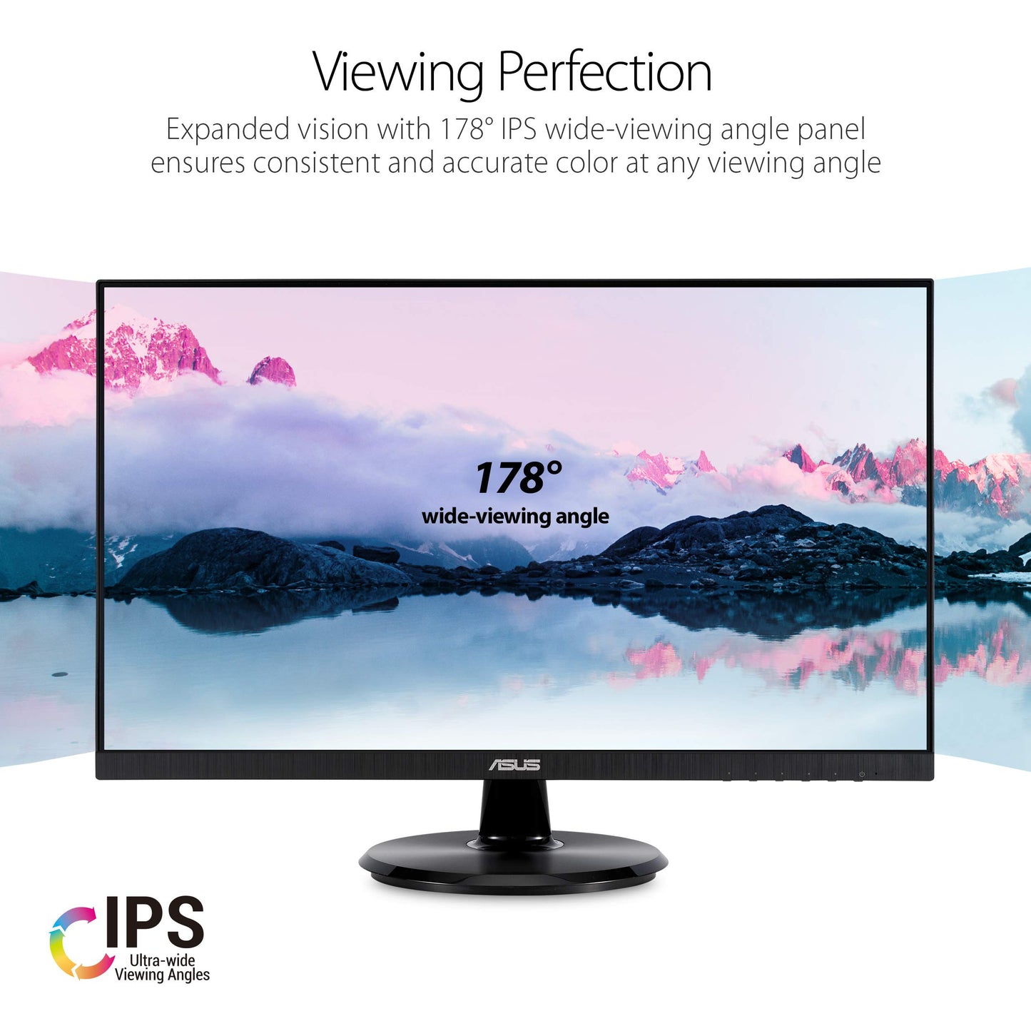 ASUS 24-Inch Desktop Monitor - 1080P Full HD, 75Hz, IPS, Adaptive-Sync/FreeSync, Eye Care, HDMI DisplayPort VGA, Frameless, VESA Wall Mountable - VA24DQ