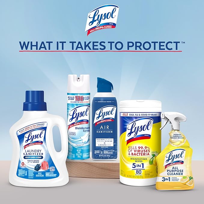 Lysol Mold & Mildew Remover Spray, Bathroom & Shower Cleaner, Disinfectant Spray, Stain Remover with Bleach, Tough on Black Mold, Multipurpose Cleaner for Home and Kitchen, 32oz