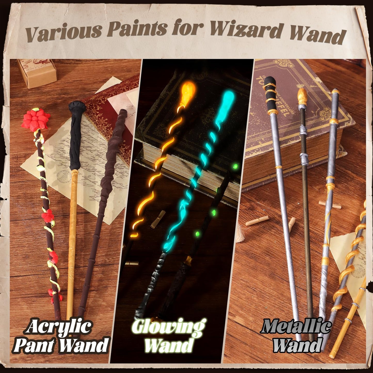 ColoPlay 53 PCS Wizard Magic Wand Making Kit DIY Crafts for Kids Adult Wizard Wand Birthday Party, Christmas, Halloween Party Favors