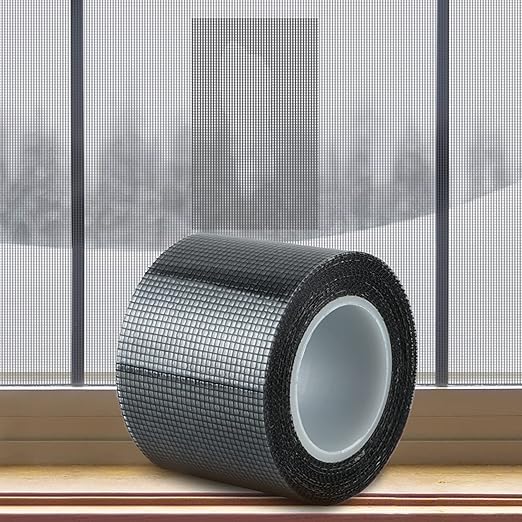 Window Screen Repair Kit 2 in X 16.5FT 3-Layer Strong Adhesive & Waterproof Tape Fiberglass Covering mesh, Repair for Window Screen and Screen Door tears Holes