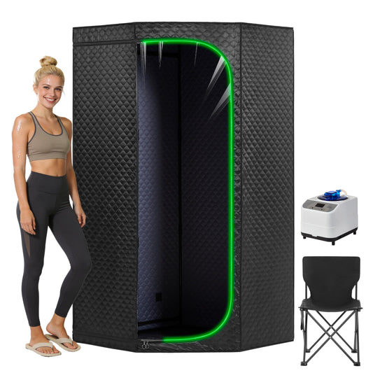 UNANEST Portable Steam Sauna Tent for Home, Full Body Relaxation, Fast Heating, Foldable Indoor Sauna (Single Pentagon, Polyester + PVC)