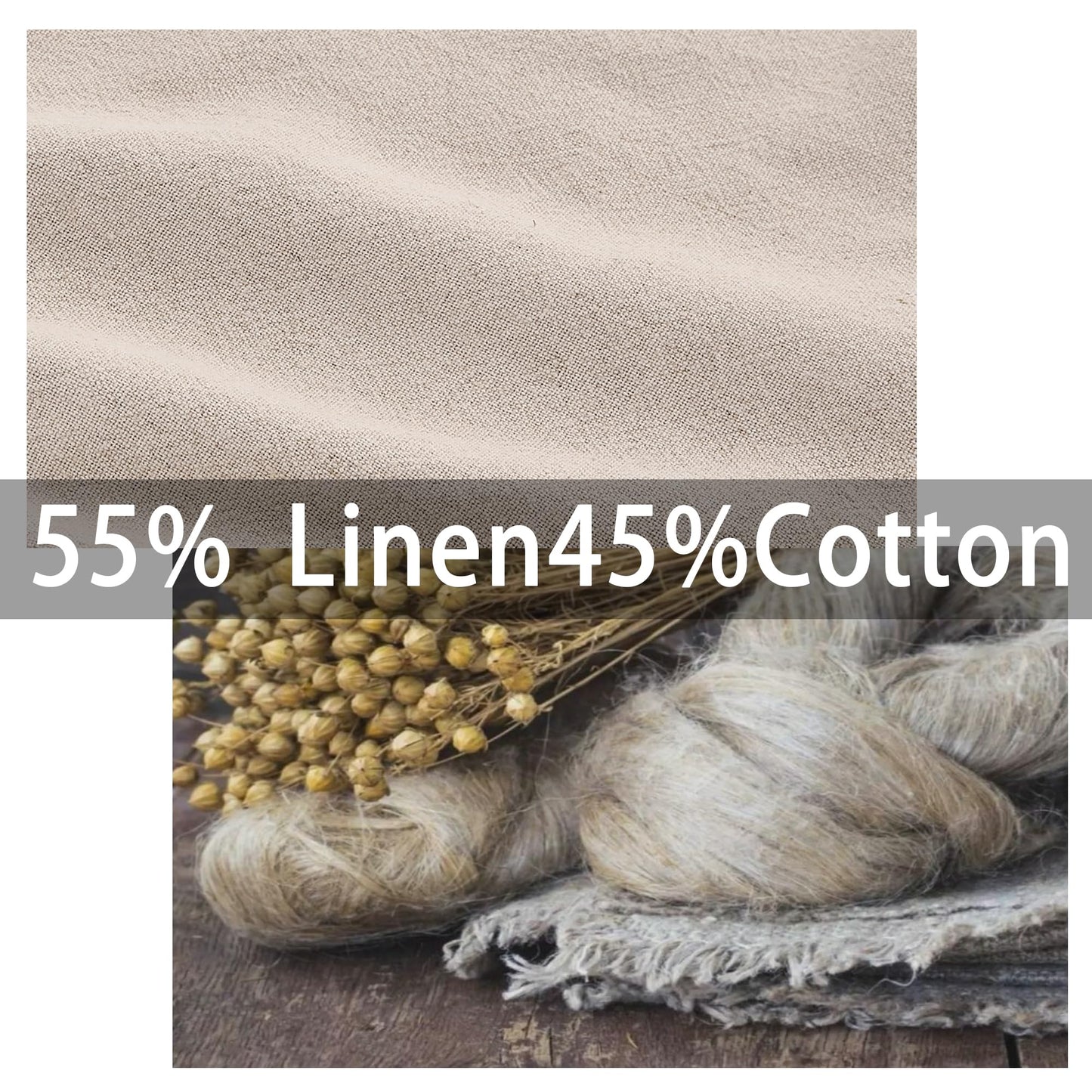 ATLINIA Linen Body Pillowcase with Button - 1 Pack 20"x 54" Body Pillow Cover, Bed Flax Linen Cotton Blend Body Pillow Sham Breathable Cooling Long Decorative Pillow Case Linen Color