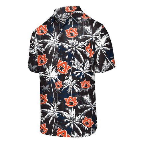 FOCO Auburn Tigers NCAA Mens Black Floral Button Up Shirt - Large