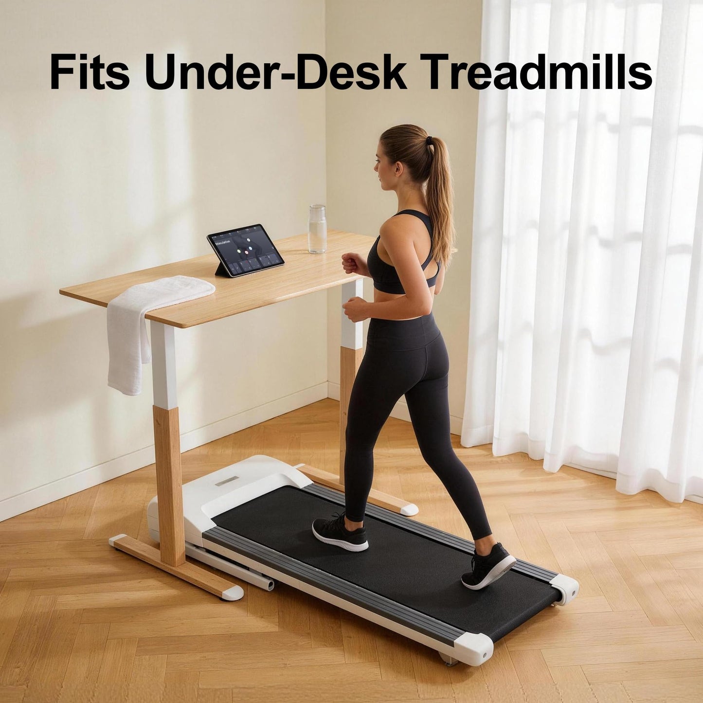 Fromann Standing Desk Frame White Dual Motor Electric Adjustable Height 2 Stage Wood Grain Legs 250 LBS Heavy Duty Ergonomic for Home Office