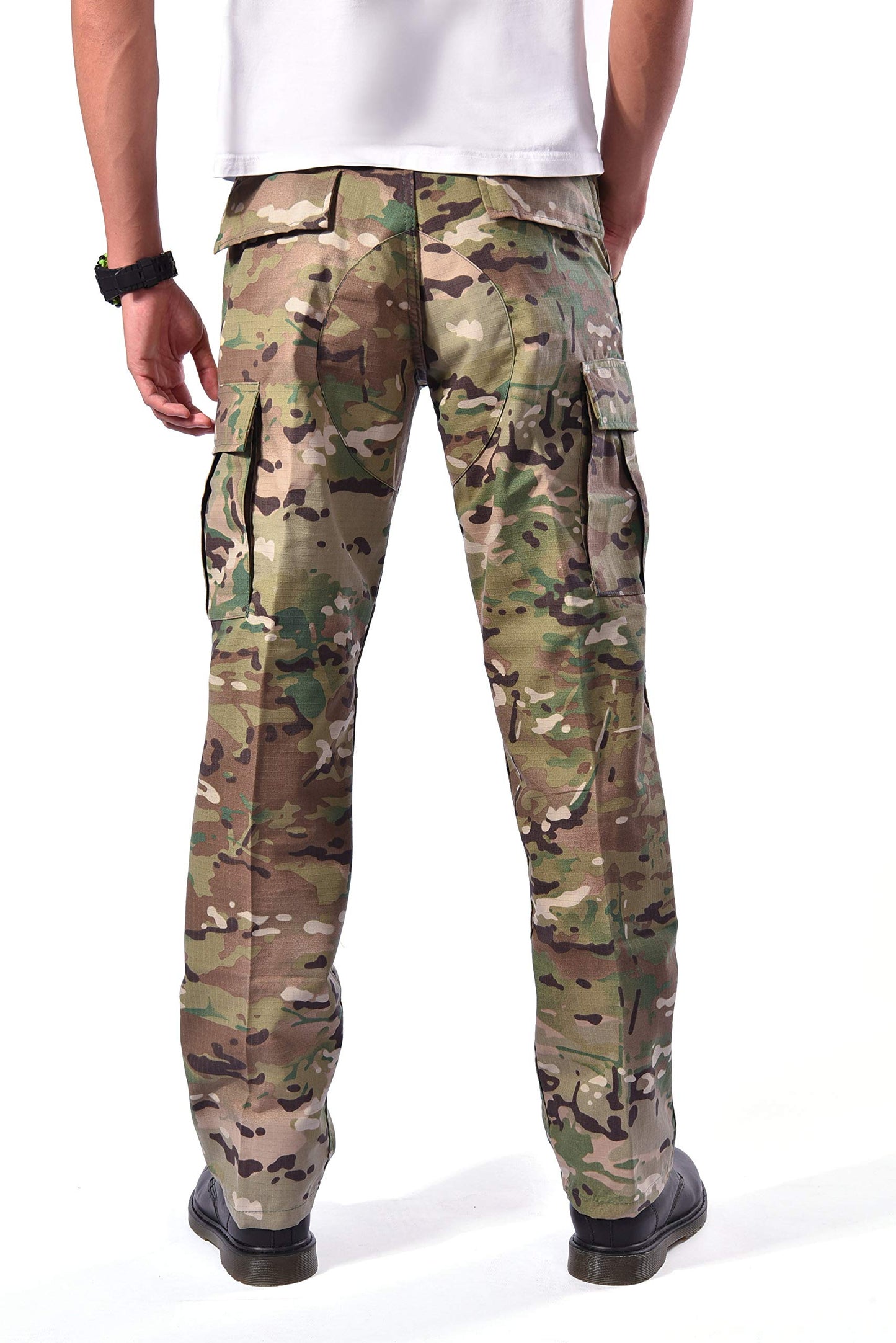 BACKBONE Mens Fashion Bright Camouflage Cargo Pants Military Combat Style BDU Pants (Size L, CP Camo - Ripstop)