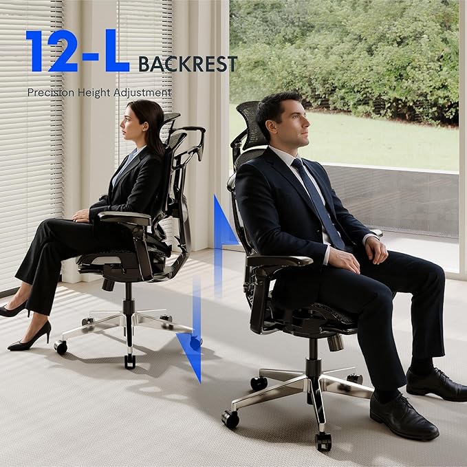 FLEXISPOT ErgoX-PRO Ergonomic Office Chair with Footrest Black – 5D Lumbar, 7D Armrests, 4D Headrest, 551LB Capacity, Cloudtech Cushion – Office, Gaming, Bedroom