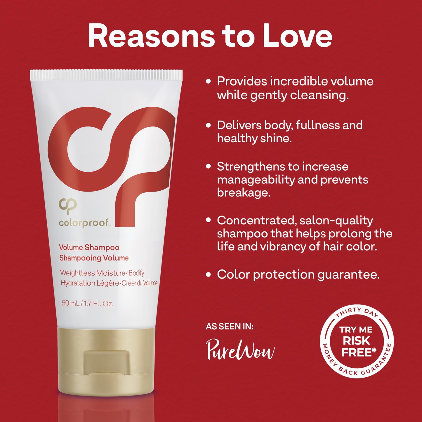 ColorProof Volume Shampoo for Women 1.7 Fl. Oz. Volume Shampoo, White Nectarine Scent, Travel Size Sulfate Free Shampoo