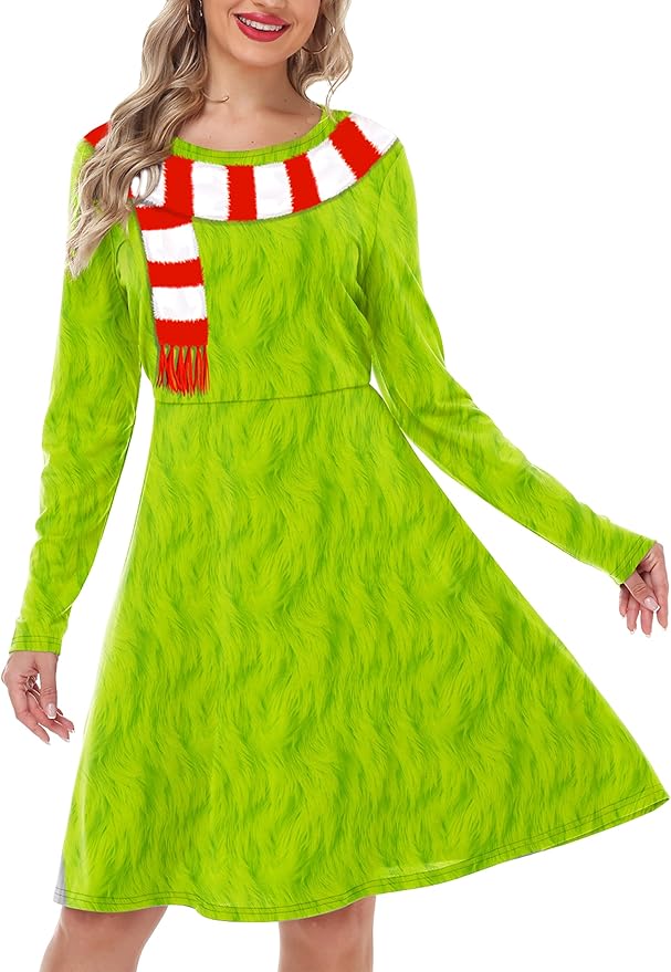 Magrank Women Valentines Day Dresses Love Heart Sweet Festival Midi Dress S-2XL