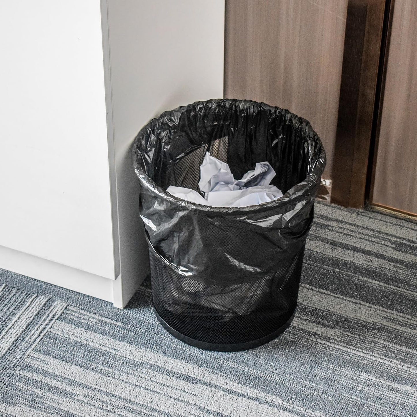 TYPLASTICS Trash Can Liner - Wholesale 1000 Count Black Garbage bags on Perforated Roll 7-10 Gallon Multipurpose for Office Bathrooms Business Home Commercial and Industrial Needs 24" x 24"
