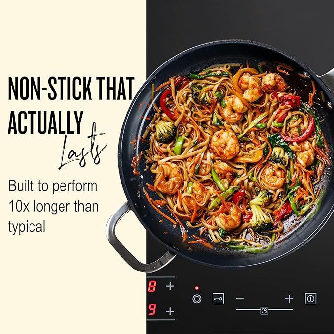 Alva Maestro 2-Piece Ceramic Nonstick Cookware Set – 4QT Sauté Pan + 4.5QT Stock Pot + Lids – No PTFE, PFOA, PFAS, Induction & Oven Safe to 400°F, Healthy, Easy-Clean Essentials for Daily Cooking