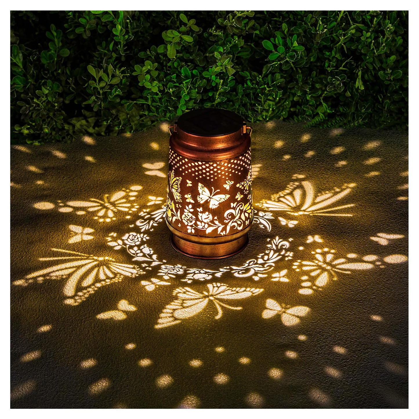 Solar Lanterns Outdoor Waterproof Butterfly Garden Decor Birthday Gifts for Women Mom Grandma, Hanging Solar Lights Metal Lantern Decoration Outside for Yard, Patio, Backyard, Porch