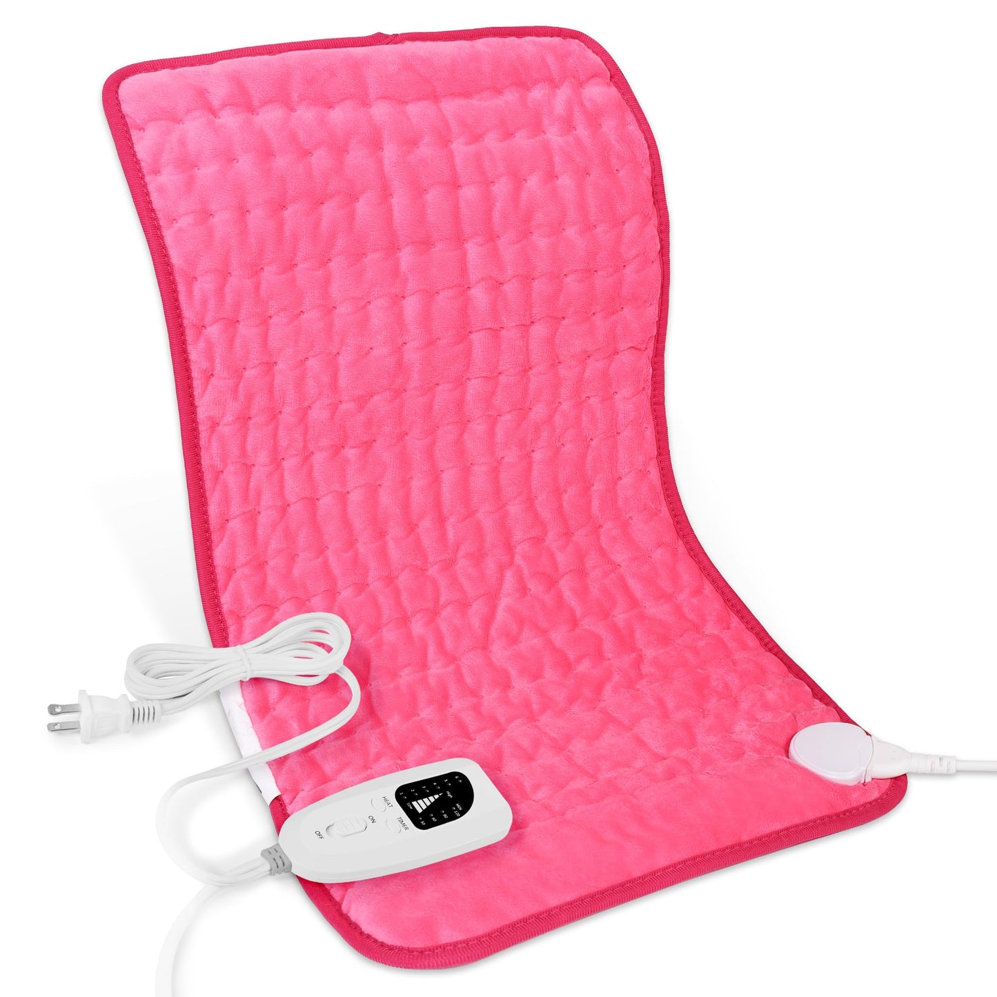 Deepsoon Heating Pad,Electric Heating Pads for Back,Neck,Abdomen,Moist Heating Pad for Shoulder,Knee,Arms,Legs,Dry/Moist Heat & Auto Shut Off,Christmas Gifts for Men and Women,Fuchsia,24x12 Inch