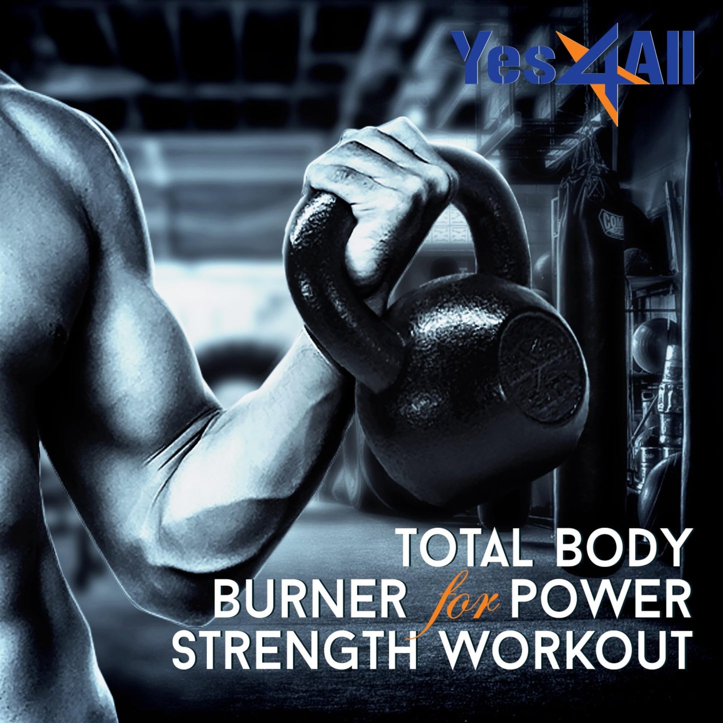 Yes4All Solid Cast Iron Kettlebell Weights Set – Great for Full Body Workout and Strength Training – Kettlebell 15 lbs (Black)