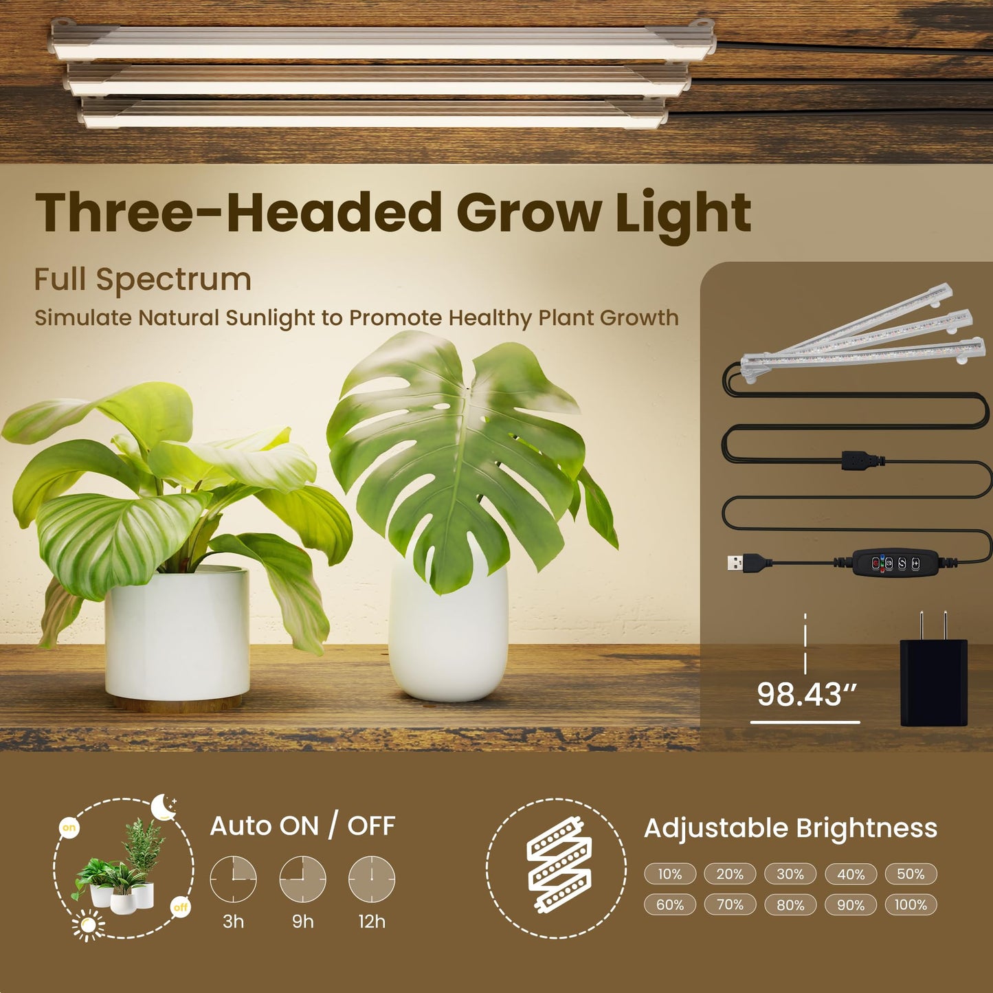 Plant Stand Indoor with Grow Light, 9 Tiered Plant Shelf with Wheels, 65" Tall Plant Stand for Indoor Plants Multiple with Drawer, Flower Holder for Living Room Patio, Balcony (Black+Brown, 1 Pack)