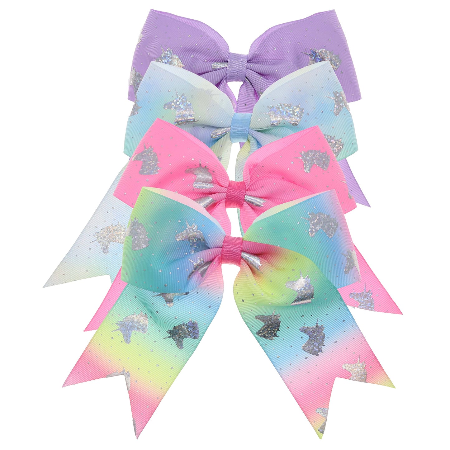 FROG SAC Big Hair Bows for Girls, Large Cheer Bow For Kids, Sparkly Cute Little Girl Hair Accessories, 6 Inches Grosgrain Ribbon