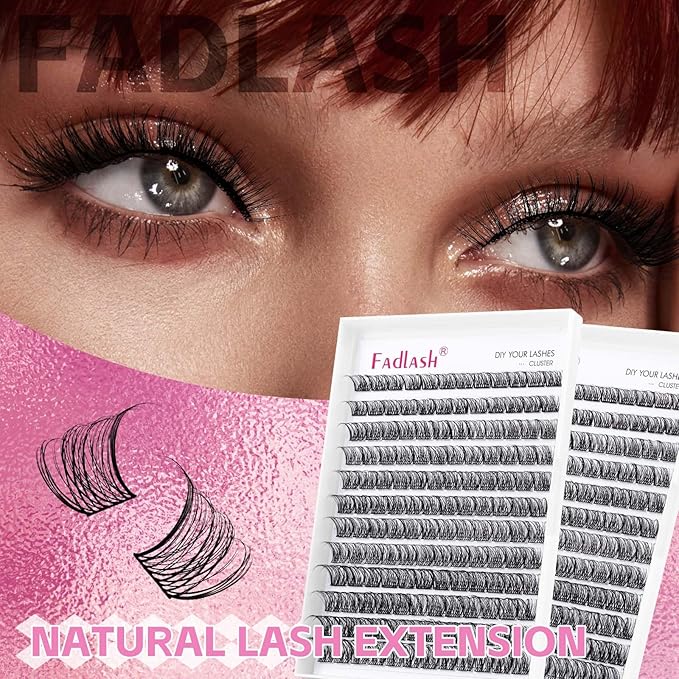Individual Lashes 96 pcs D Curl Lash Clusters Mixed Length Individual Lash Extensions Cluster Lashes DIY Lash Extension Supplies Eyelash Clusters (F4-0.07D, 12-18mm)