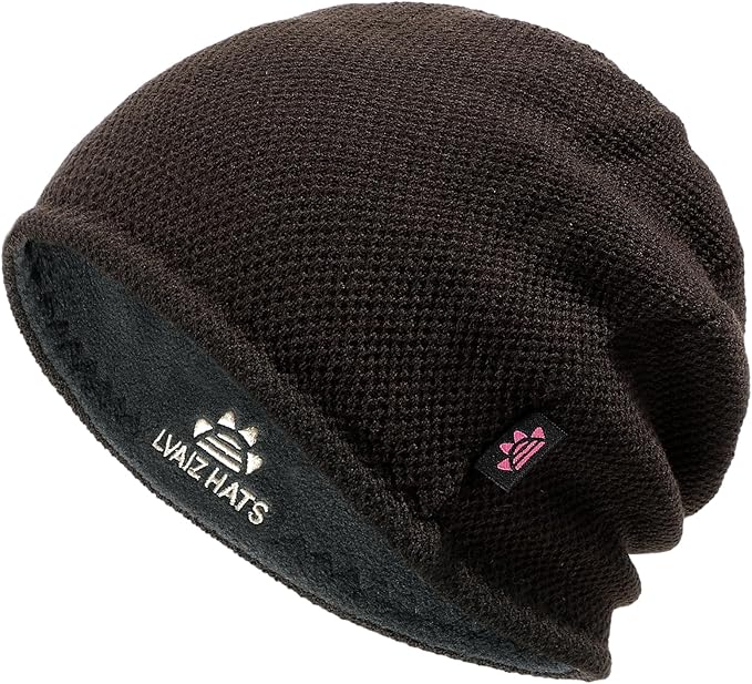 Lvaiz Mens Winter Beanie Hat Warm Fleece Lined Skull Cap for Men Reversible Women Windproof Watch Hat Knit Warm Unisex Beanie