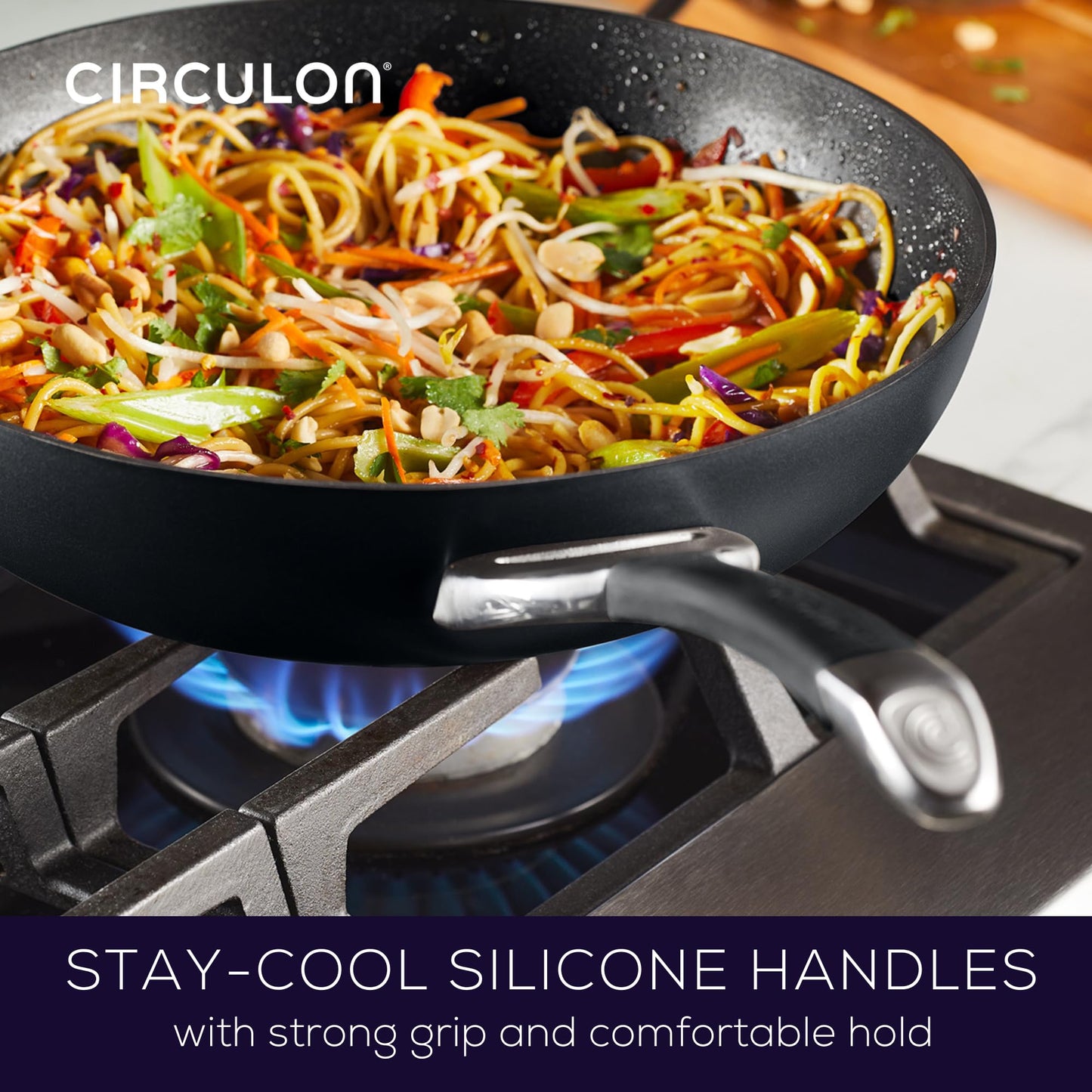 Circulon Symmetry Hard Anodized Nonstick Cookware, Cooking Pots, Induction Pots and Pans Set, 11-Piece, Black