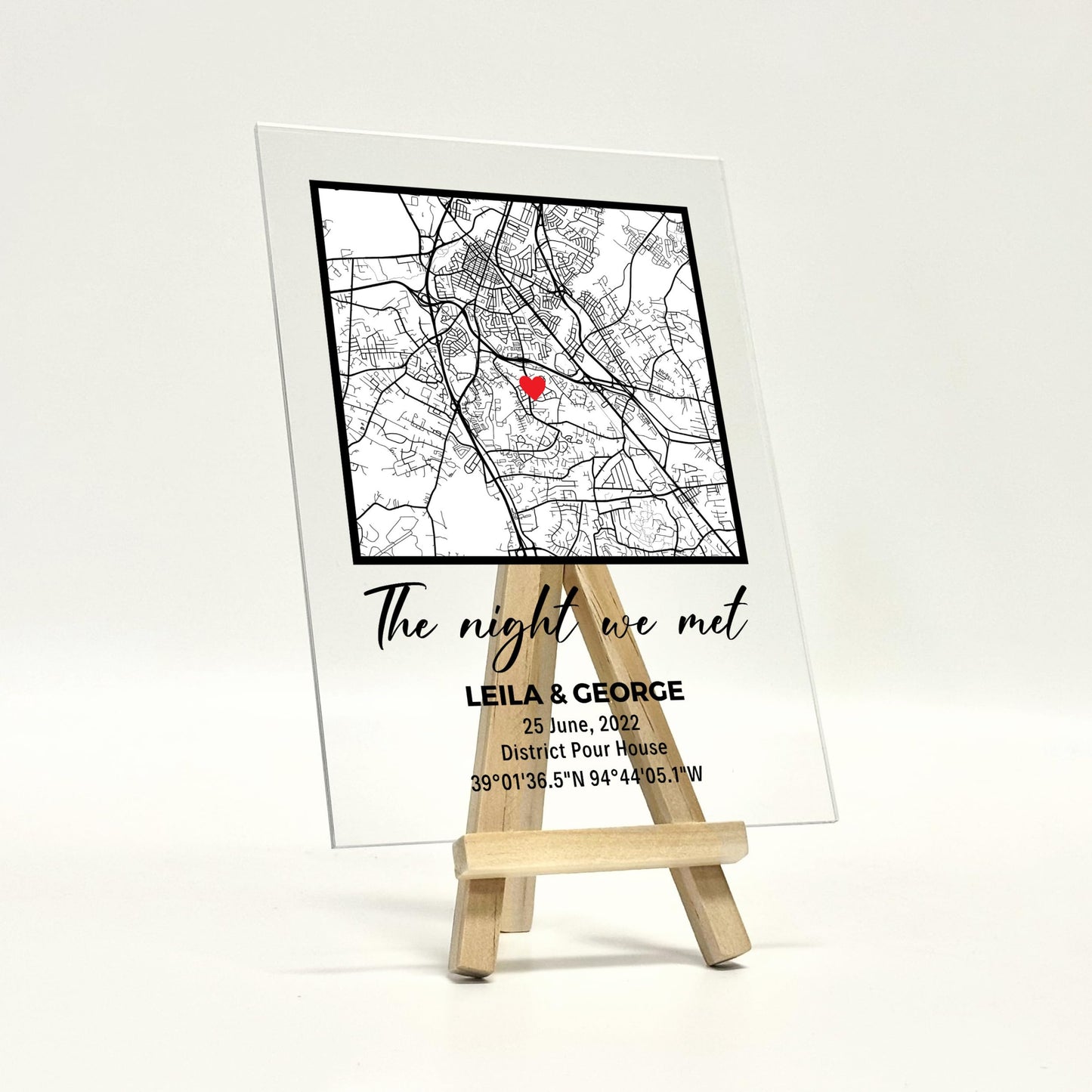 The Night We Met Personalized Map - Custom Sign Gifts Where It All Began Couple Map Gift for Her Personalized Gift Couple Gift