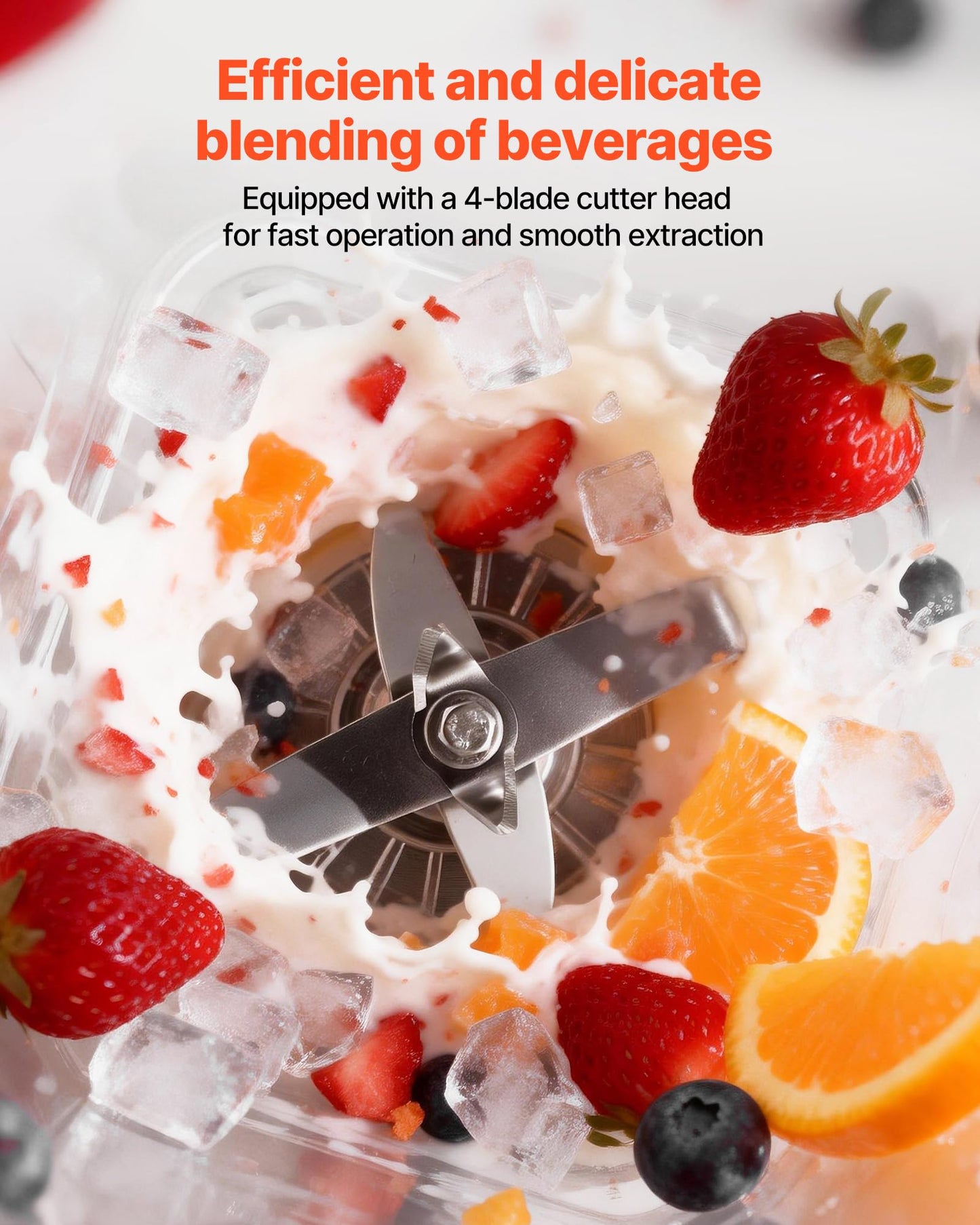 VEVOR Blender, 68 oz Professional Countertop Blenders with Shield, 2200W 26000RPM Kitchen Food Processor Combo, Self-Cleaning, Speed Adjustable, 6 Preset Menu for Smoothies, Ice Crushing, Puree, White